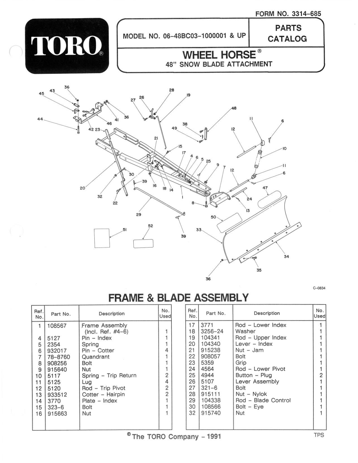 Toro 06-48BC03 Parts Catalogue