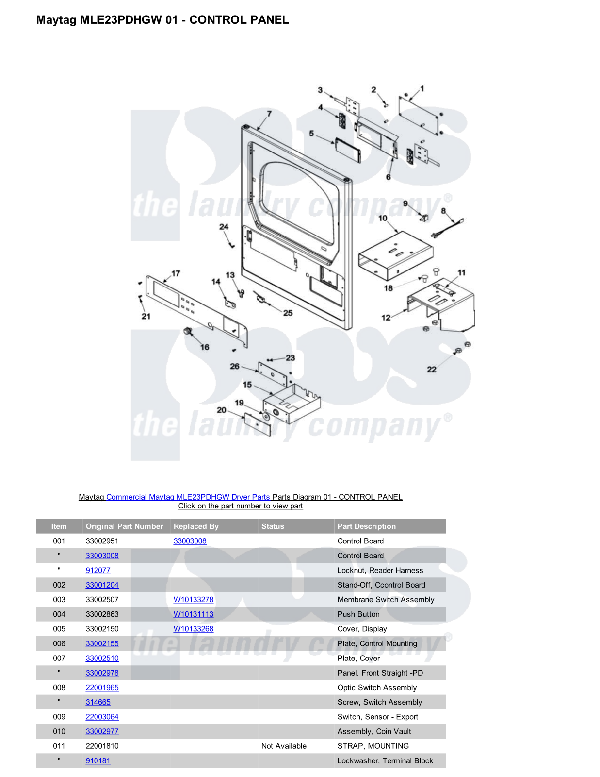 Maytag MLE23PDHGW Parts Diagram