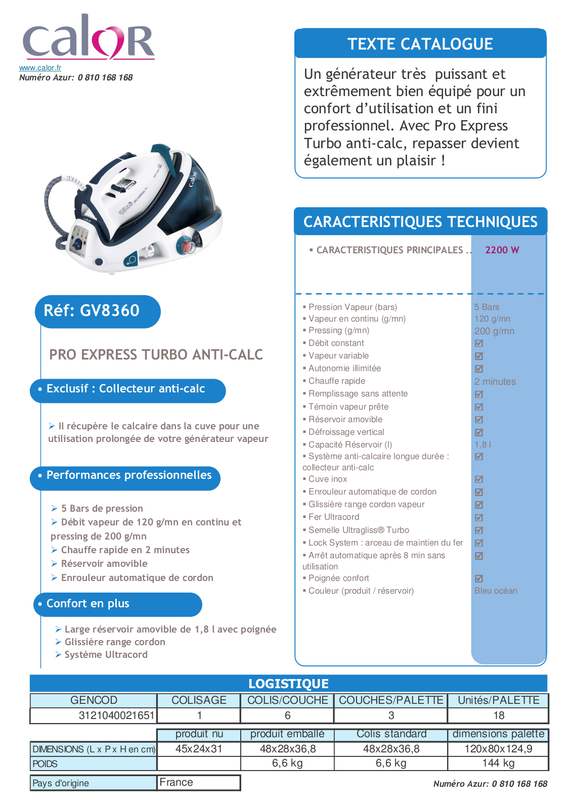 Calor GV8360 User Manual