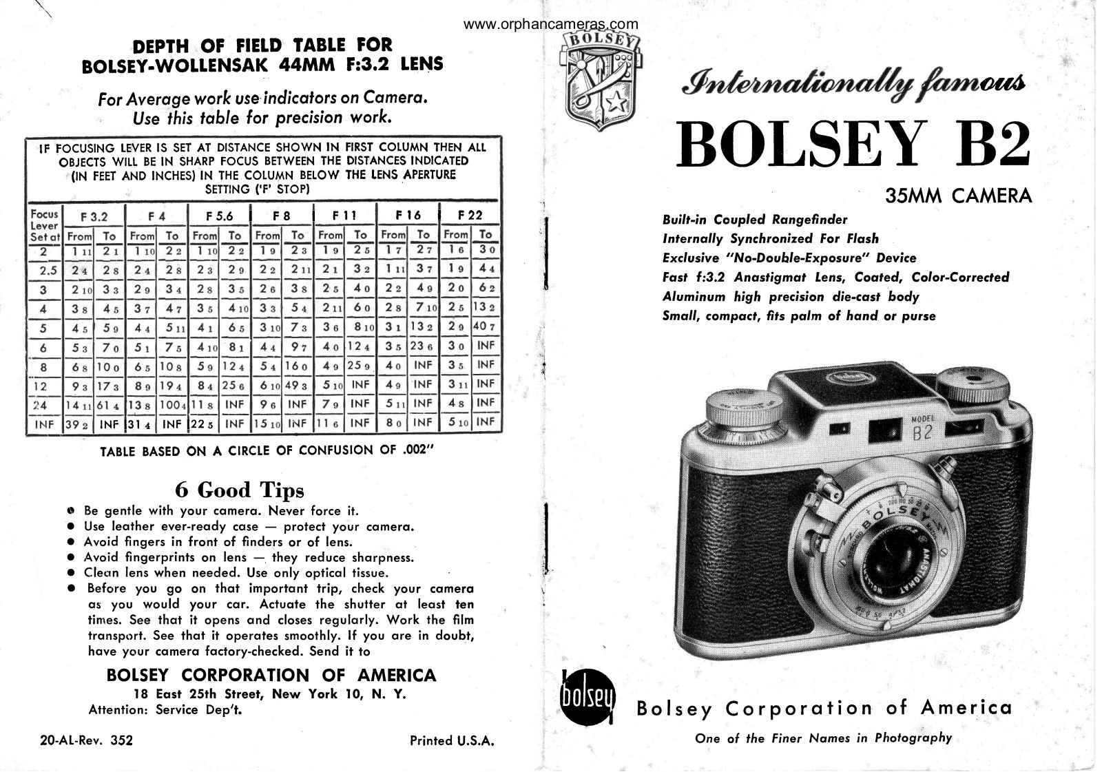 Bolsey B2 Operating Instructions - ManualMachine.com