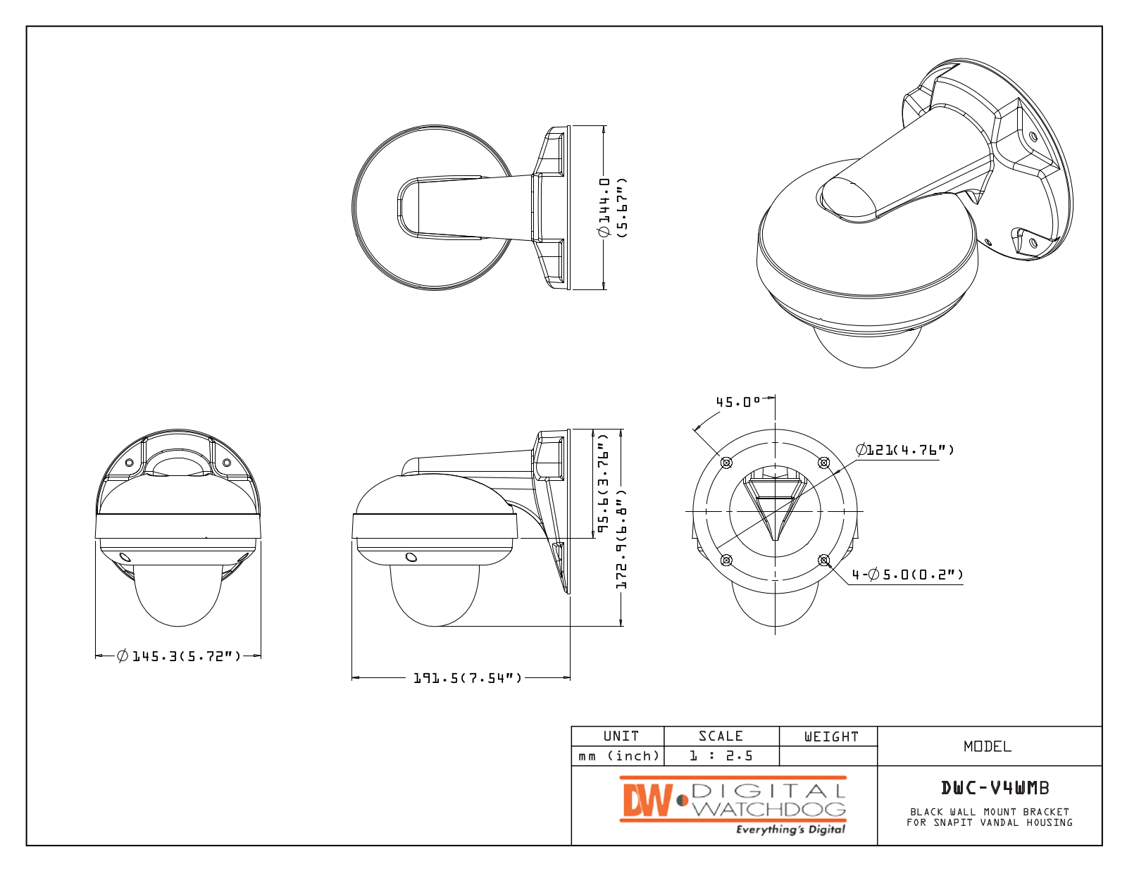 Digital Watchdog DWC-V4WMB Specsheet