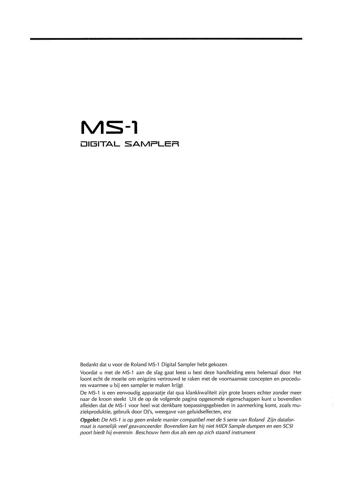 Roland MS-1 User Manual