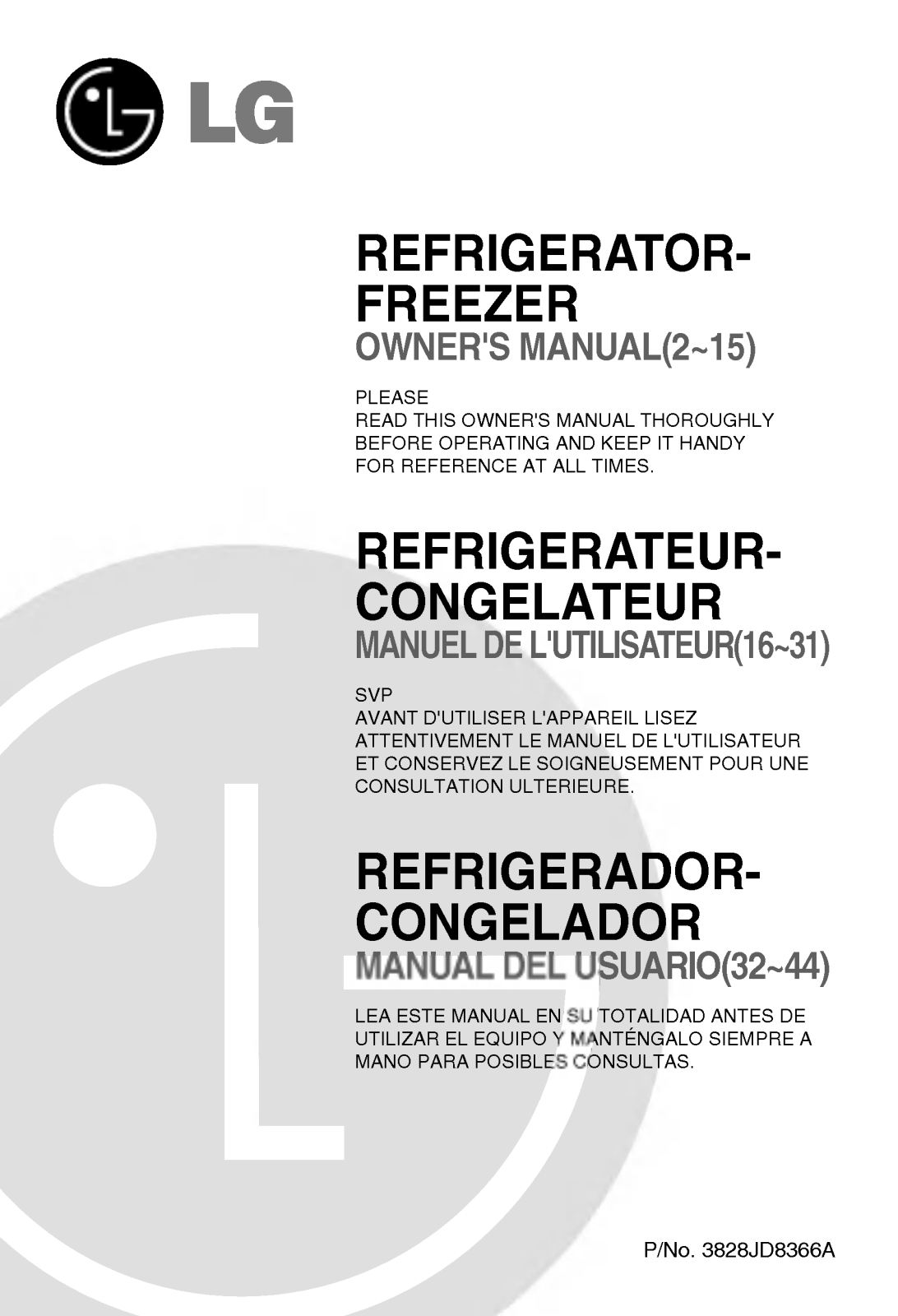 LG GR3326SNBI User Manual