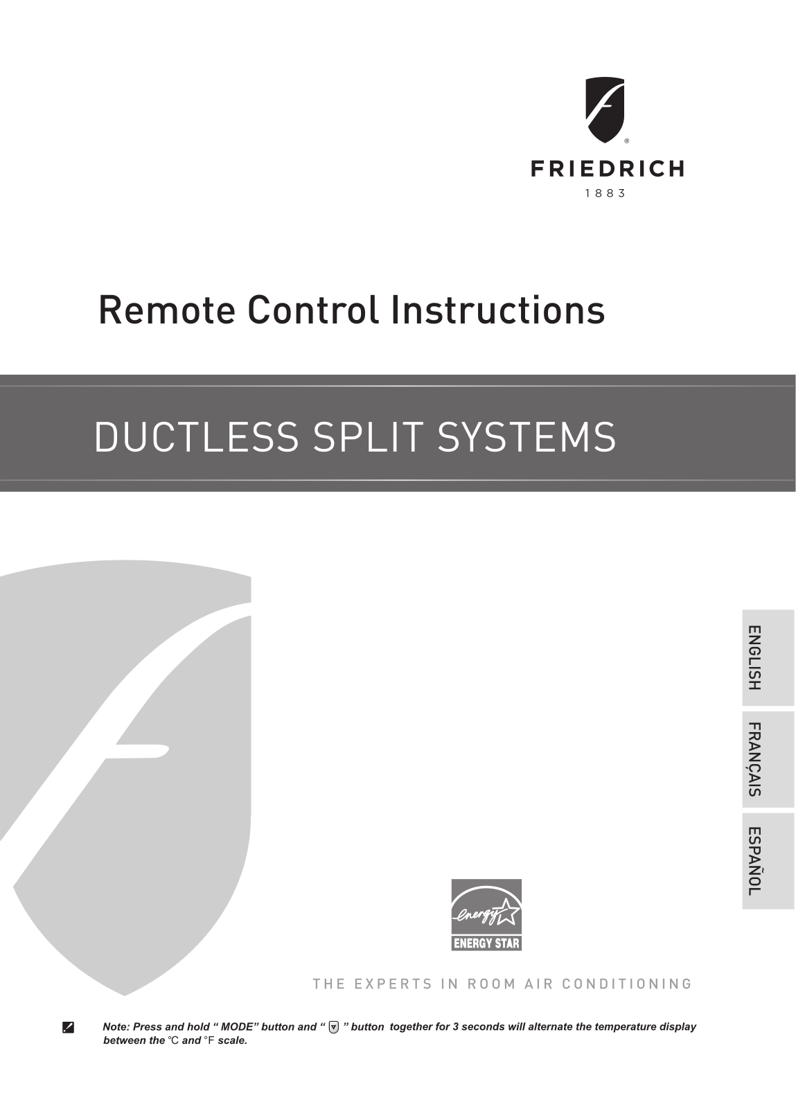 Friedrich FRHSW12A3B User Manual