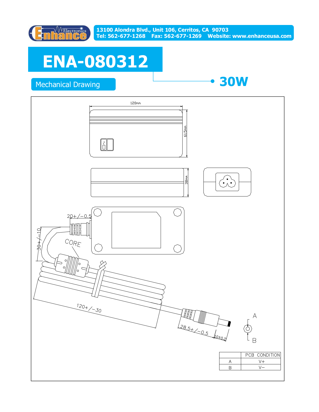 Enhance ENA-080312 MECHANICAL DRAWING