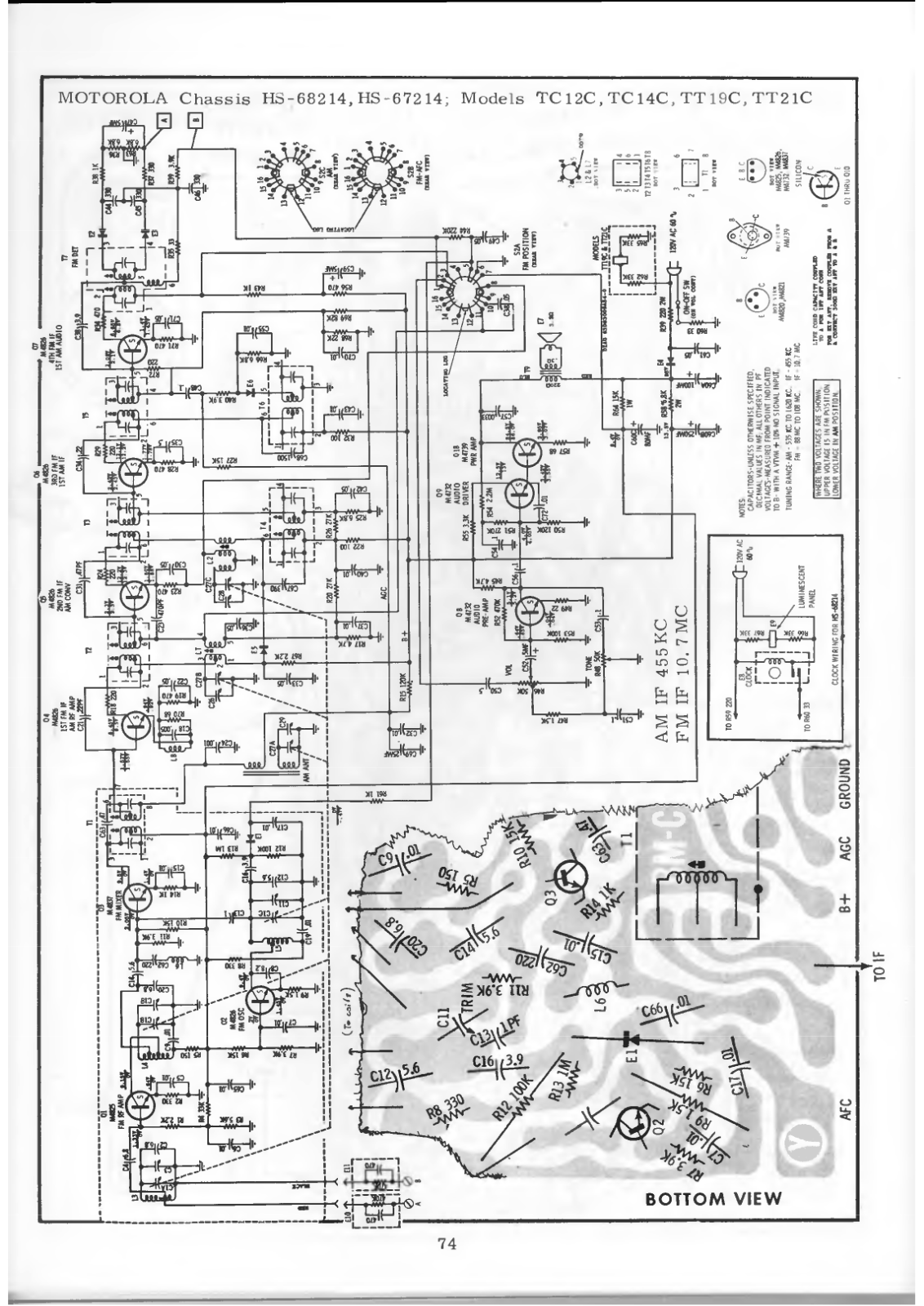 Motorola TC12C, TC14C, TT19C, TT21C Schematic