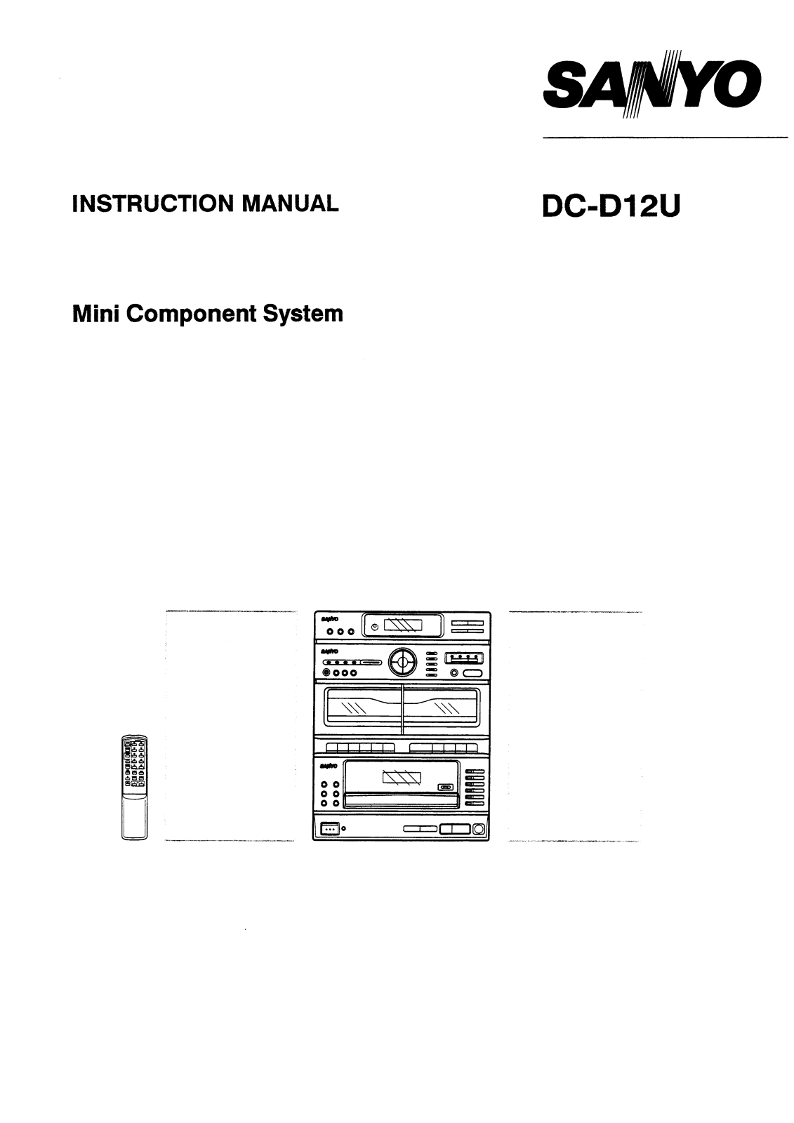 Sanyo DC-D12U Instruction Manual