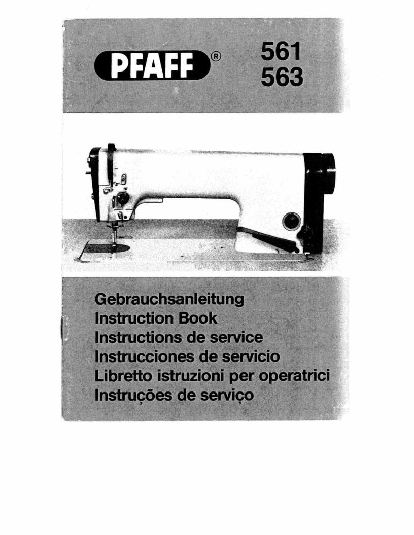 Pfaff 561, 563 User Manual