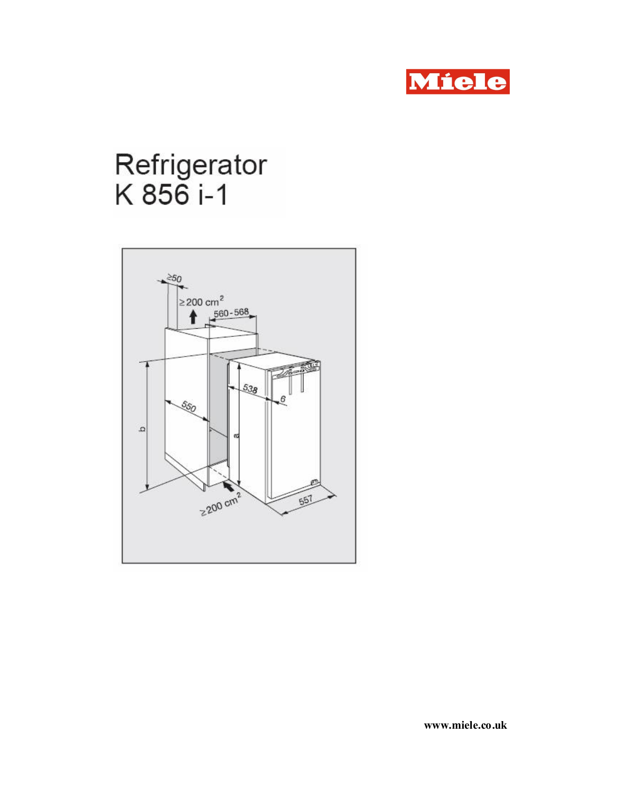 Miele K 856 I-1 User Manual