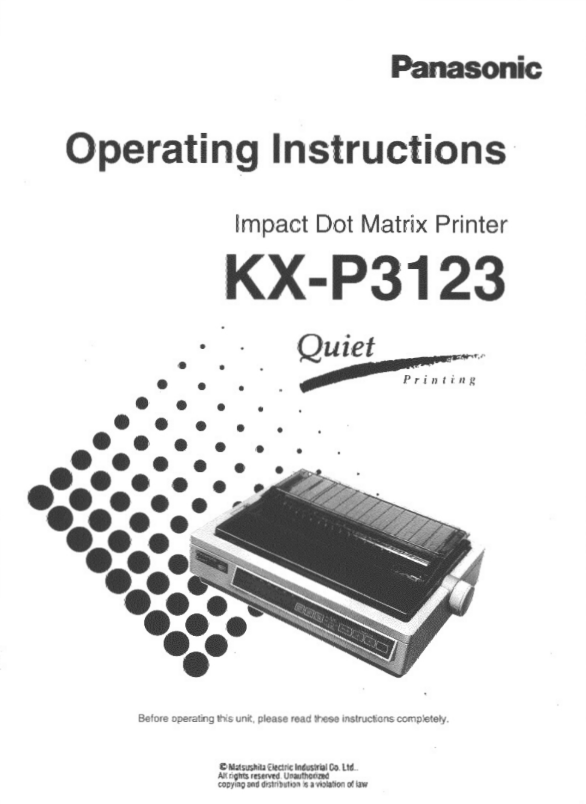 Panasonic KX-P3123 User Manual