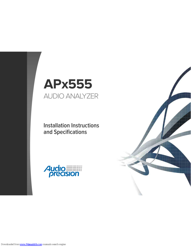 Audio Precision APx555 Installation Instructions And Specifications