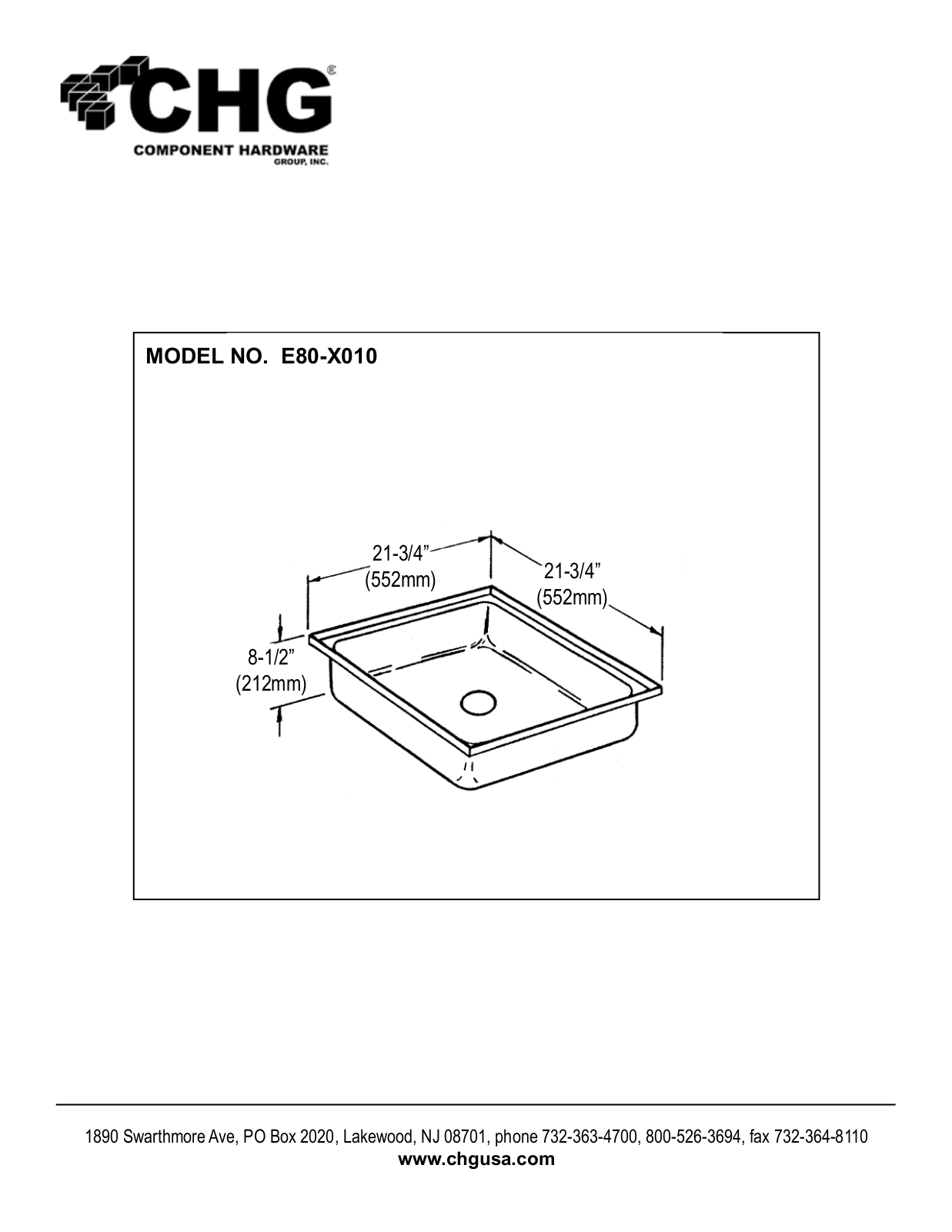 Component Hardware E80-X010 User Manual