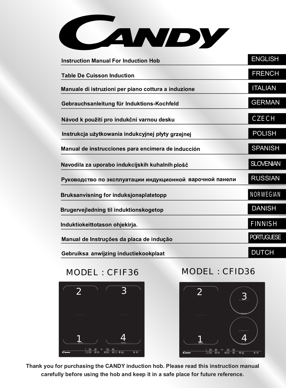 Candy CFID36 User Manual