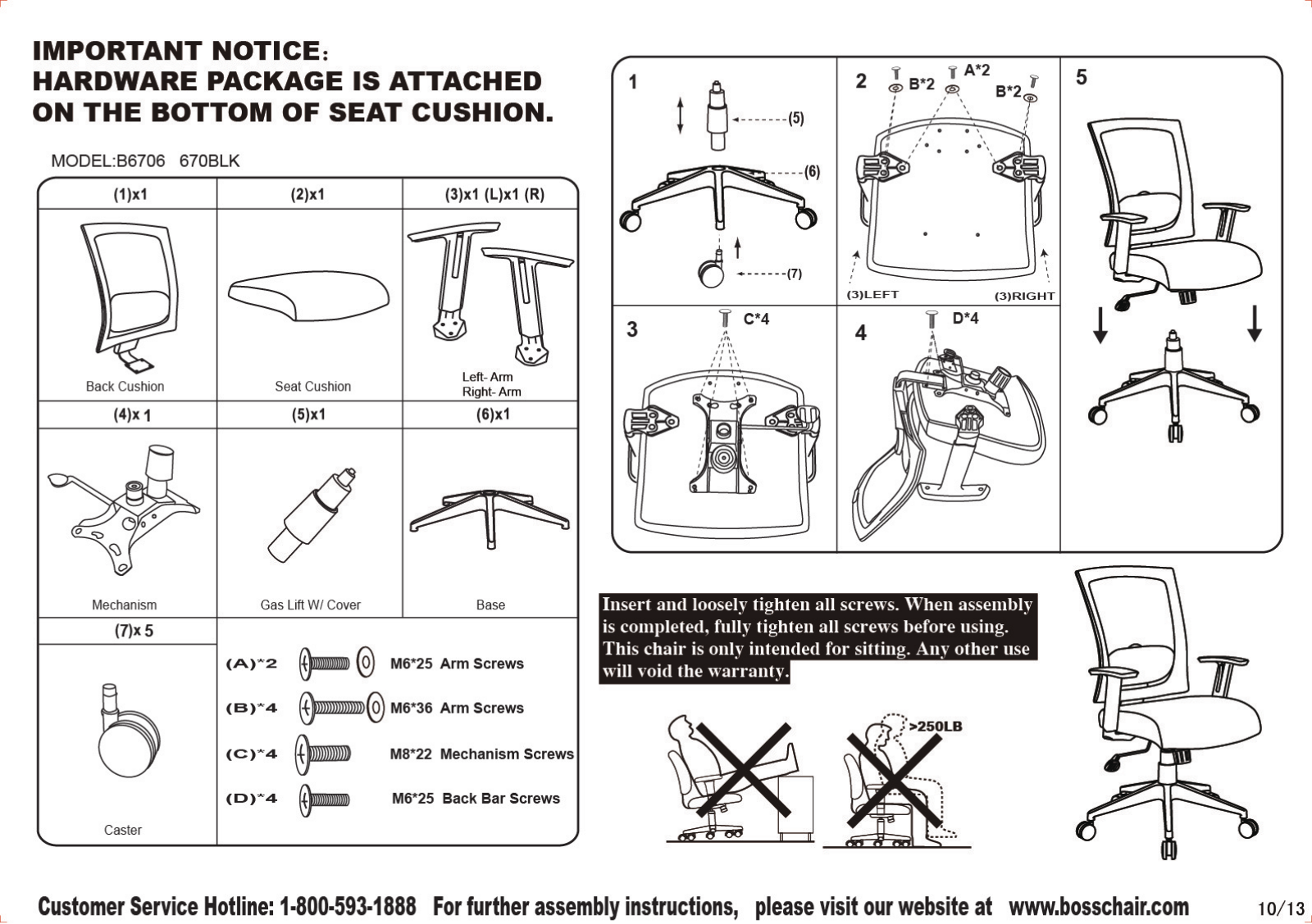 Boss B6706RD Assembly Guide