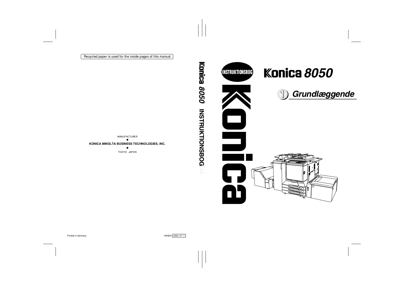 Konica minolta 8050 User Manual