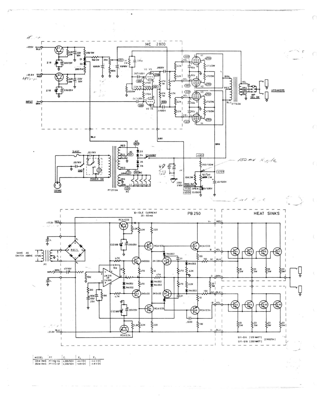 Carvin BC-1, BC-2, Bi Channel Schematic