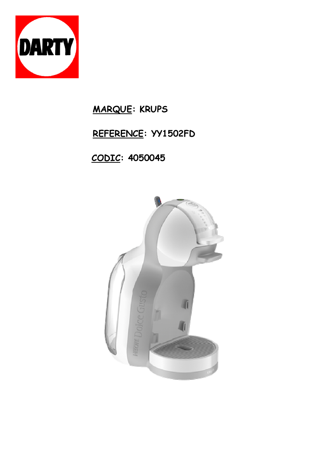 KRUPS YY1502FD User Manual