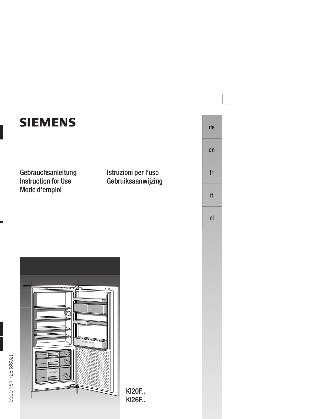 Siemens KI27FA50, KI26FA50, KI20FA50 User Manual