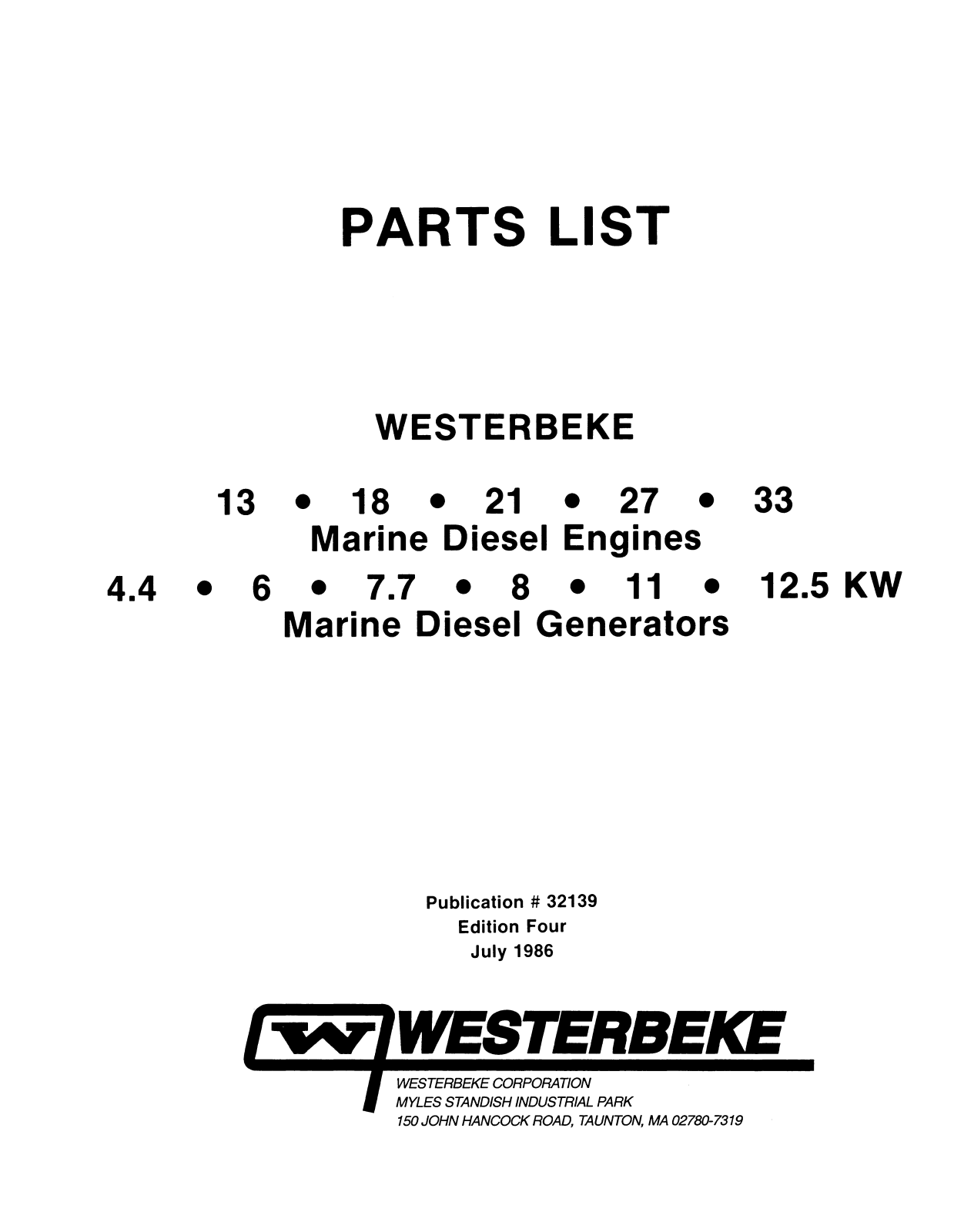 Westerbeke 13, 18, 21, 27, 33 Parts Manual - ManualMachine.com
