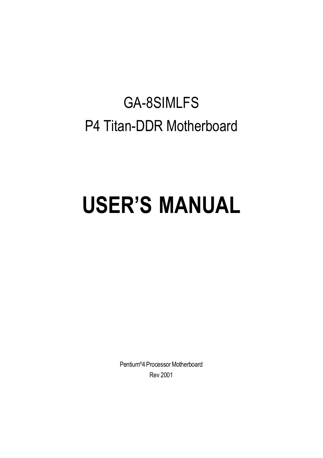 GIGABYTE GA-8SIMLFS User Guide