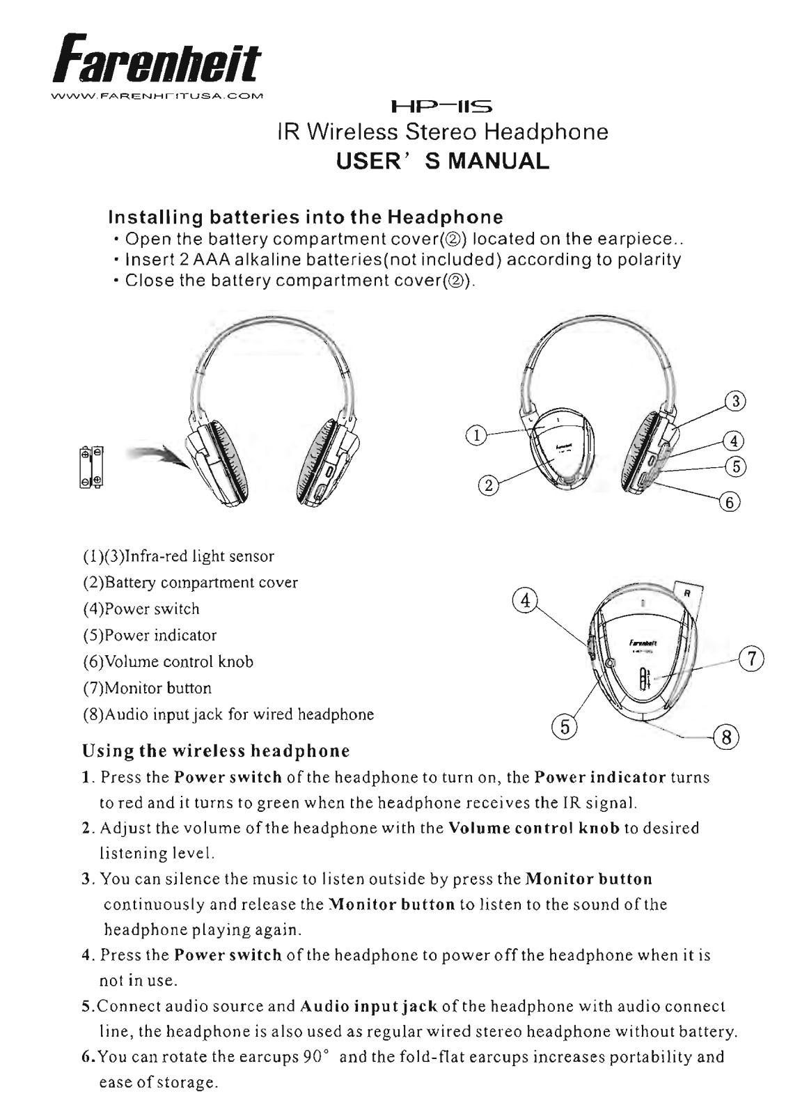 Power Acoustik HP-11S Users Manual