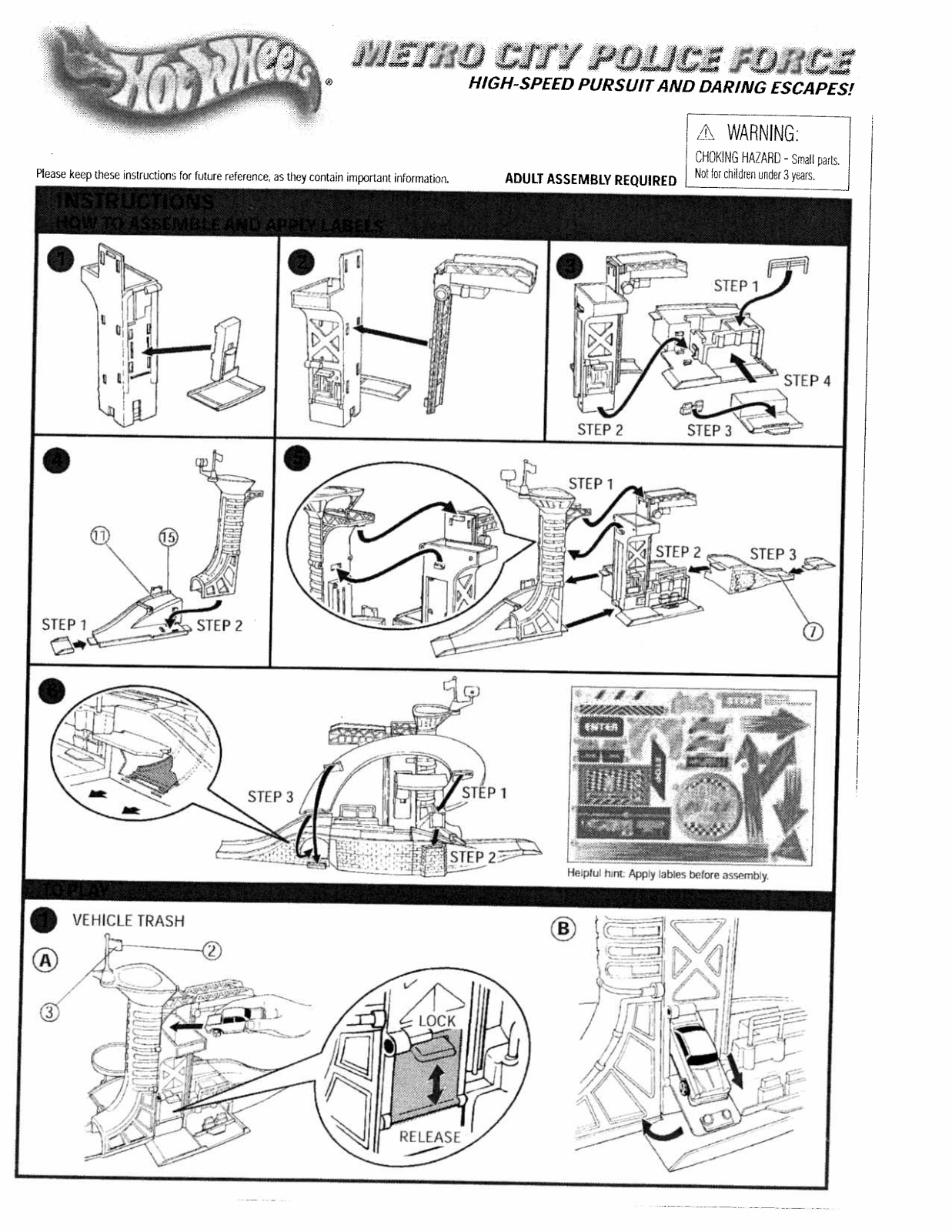 Fisher-Price 89090 Instruction Sheet