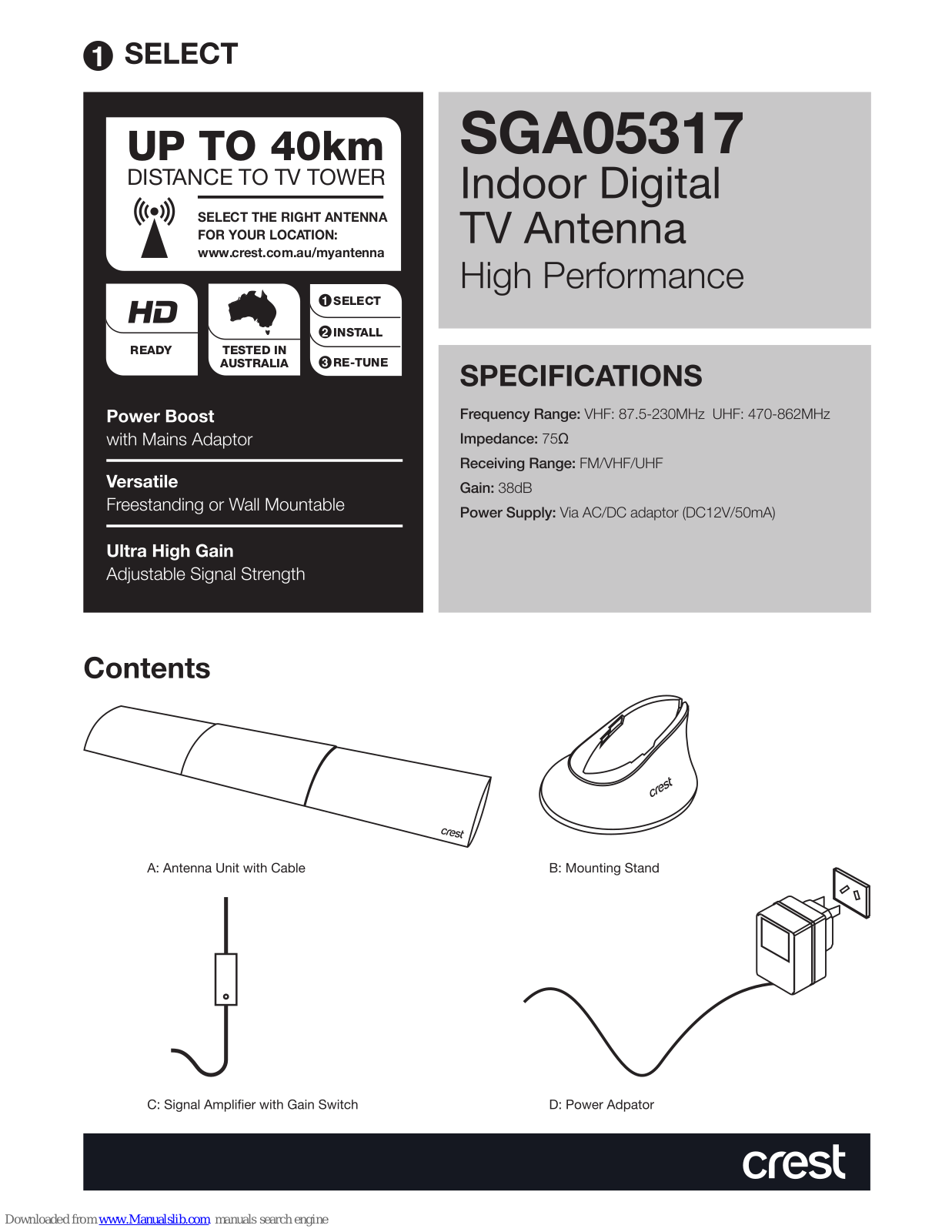 Crest Audio SGA05317 User Manual