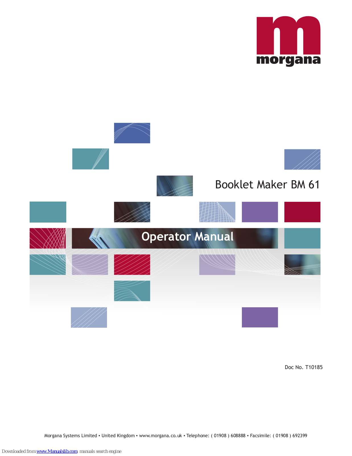 Morgana Booklet Maker BM 61 Operator's Manual