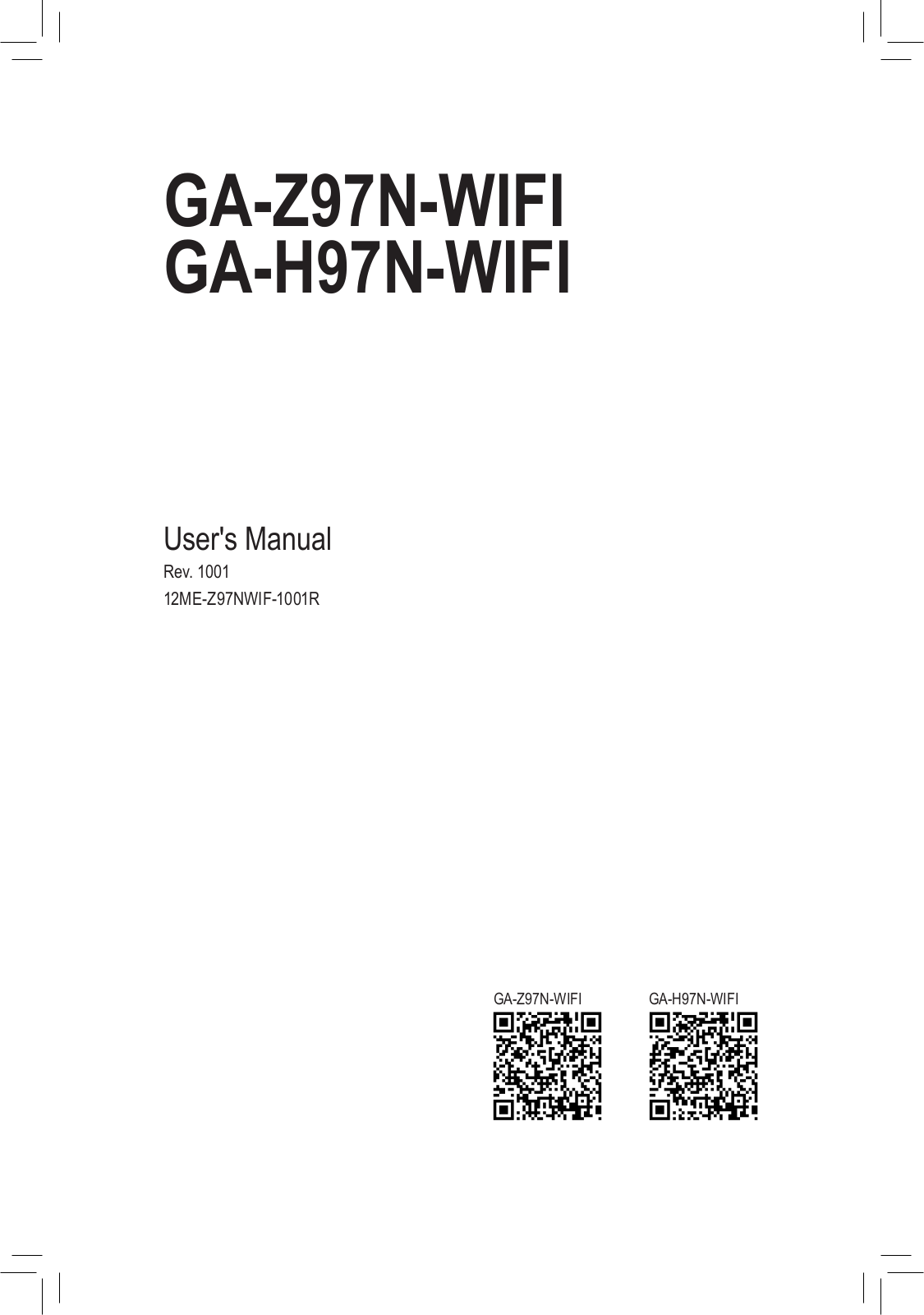 Gigabyte GA-Z97N-WIFI, GA-H97N-WIFI User Manual