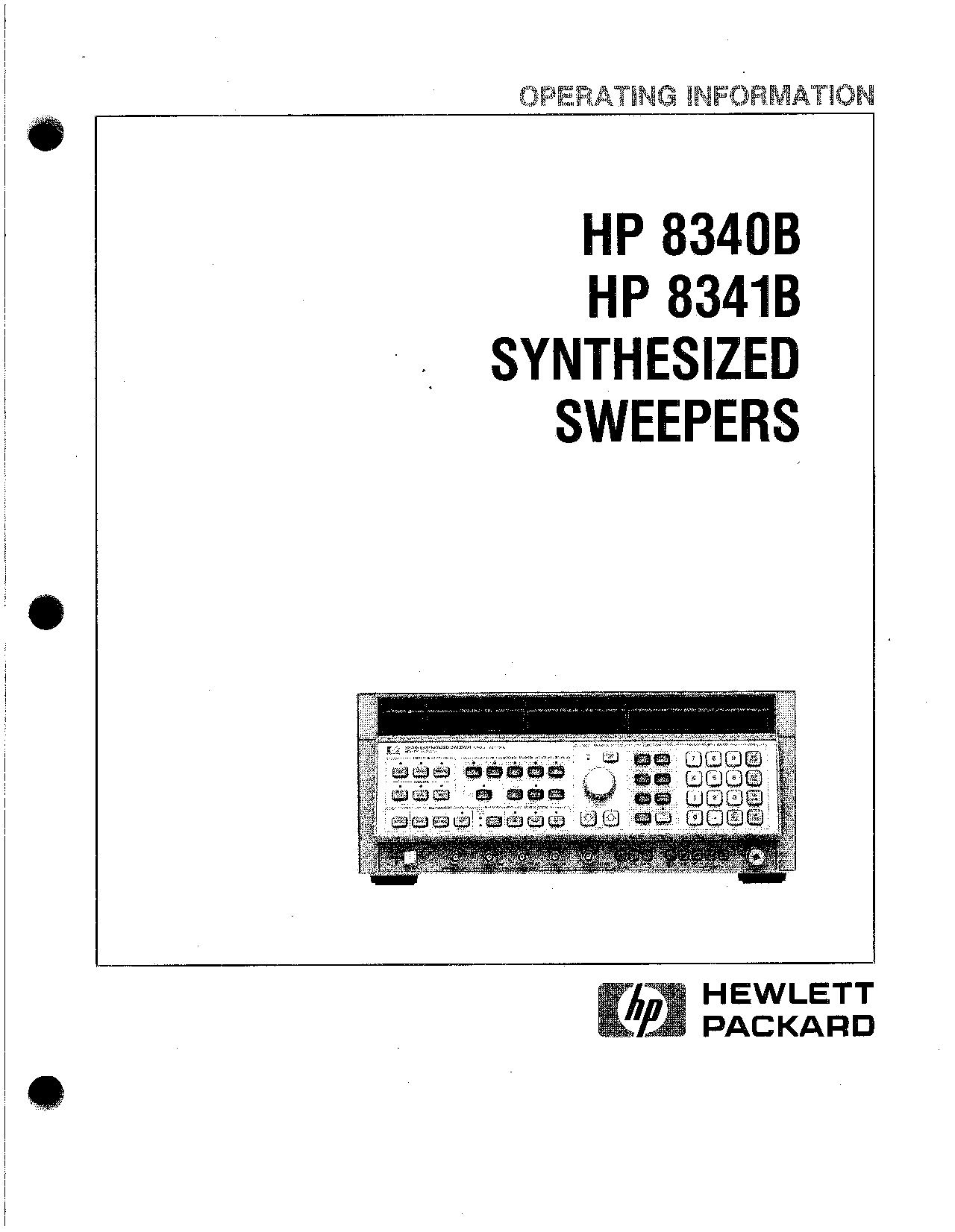 HP 8340B, 8341B User Manual