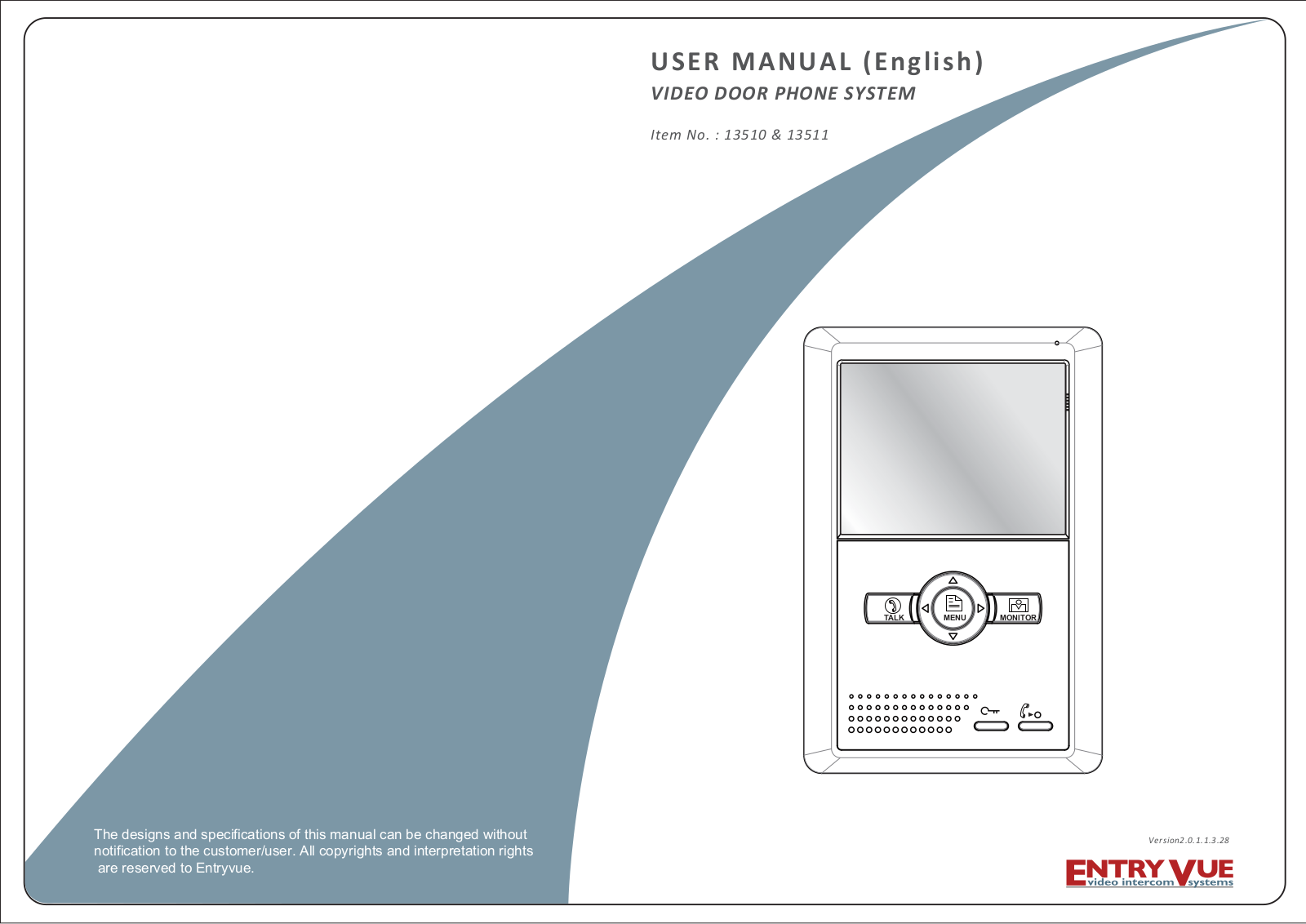 Entryvue 13511, 13510 User Manual