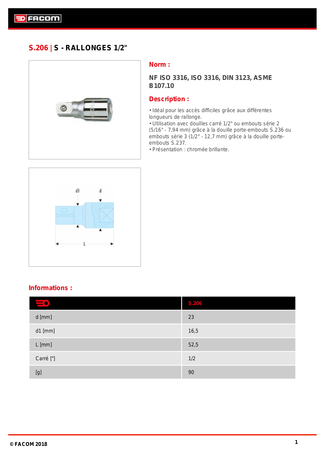 Facom S.206 Specification - ManualMachine.com