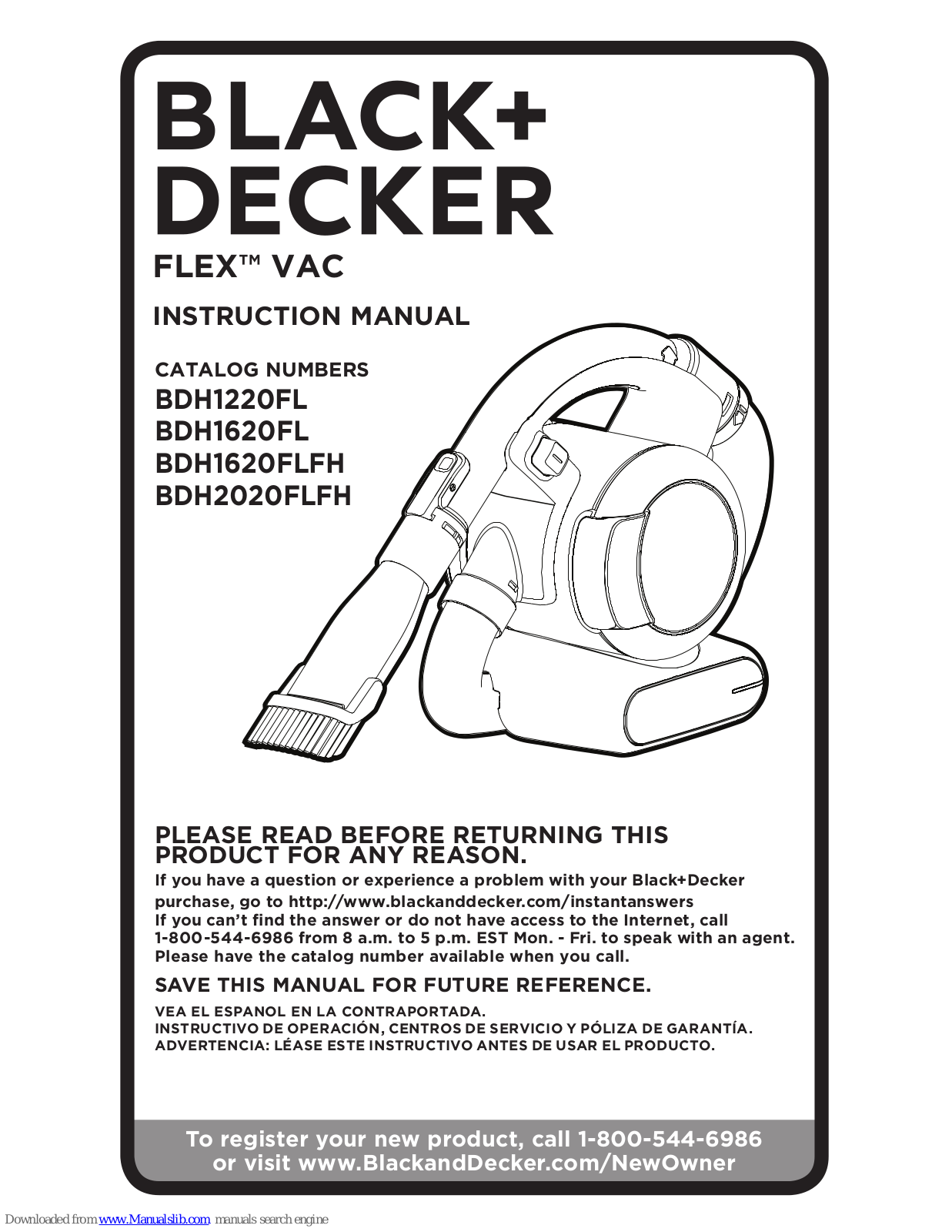 Black & Decker BDH1220FL, BDH1620FL, BDH1620FLFH, BDH2020FLFH, BDH1620FLFHQ Instruction Manual