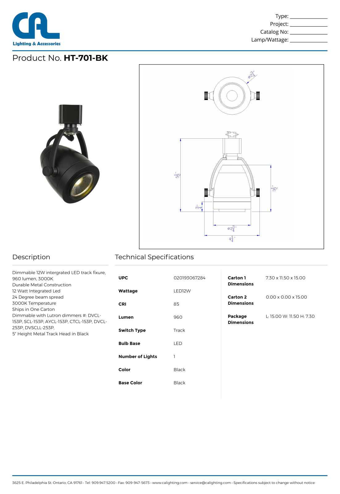 Cal Lighting CG10300 Specifications - ManualMachine.com
