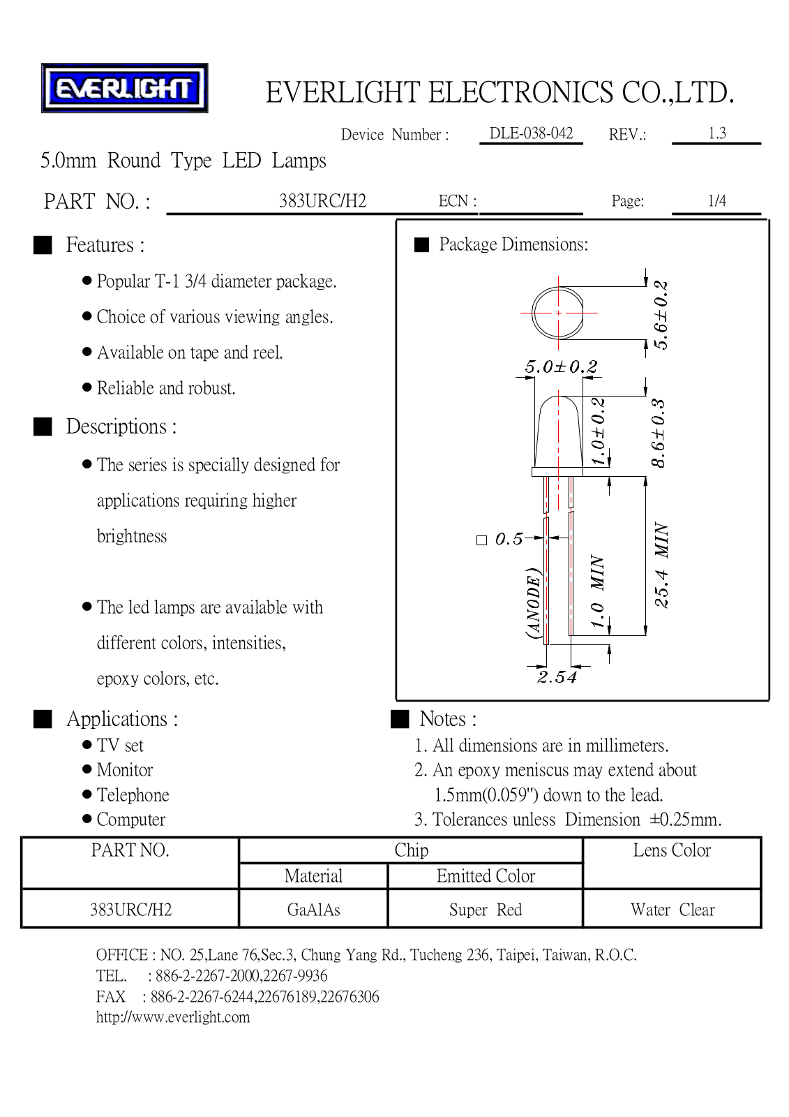 EVERLIGHT EVL 383SDRC/H2 Datasheet - ManualMachine.com