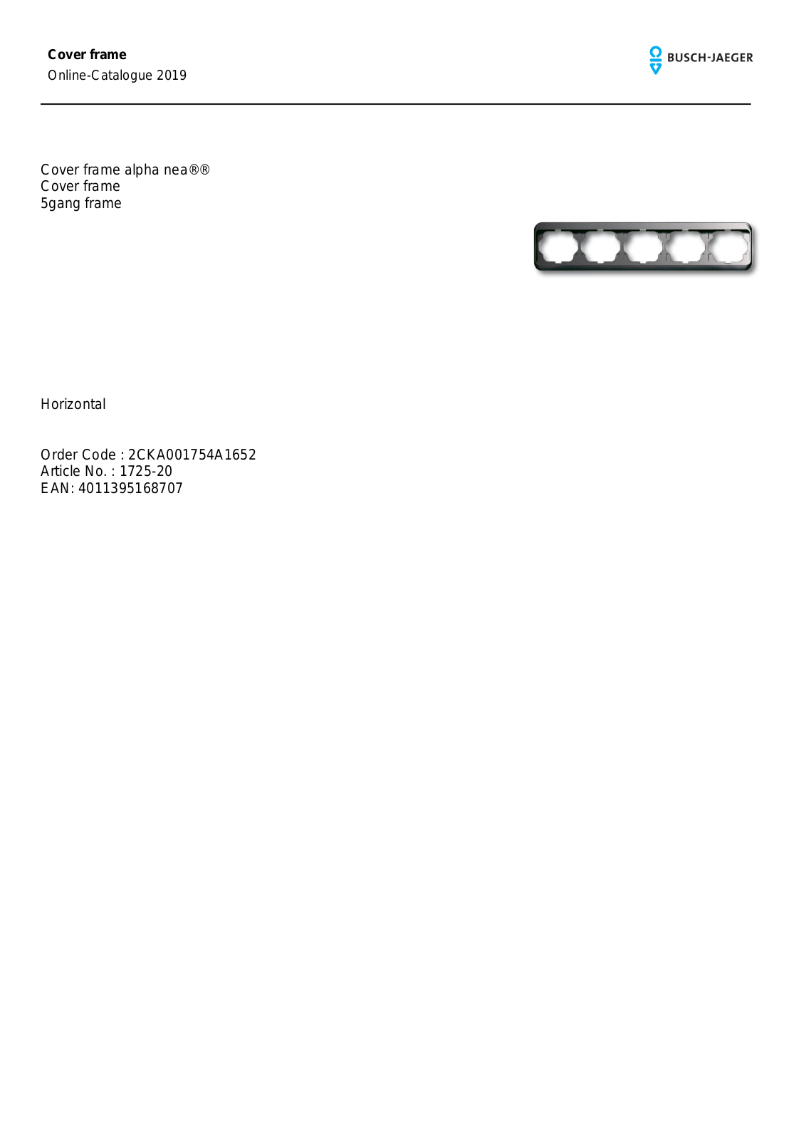 Busch-Jaeger 1725-20 User Manual