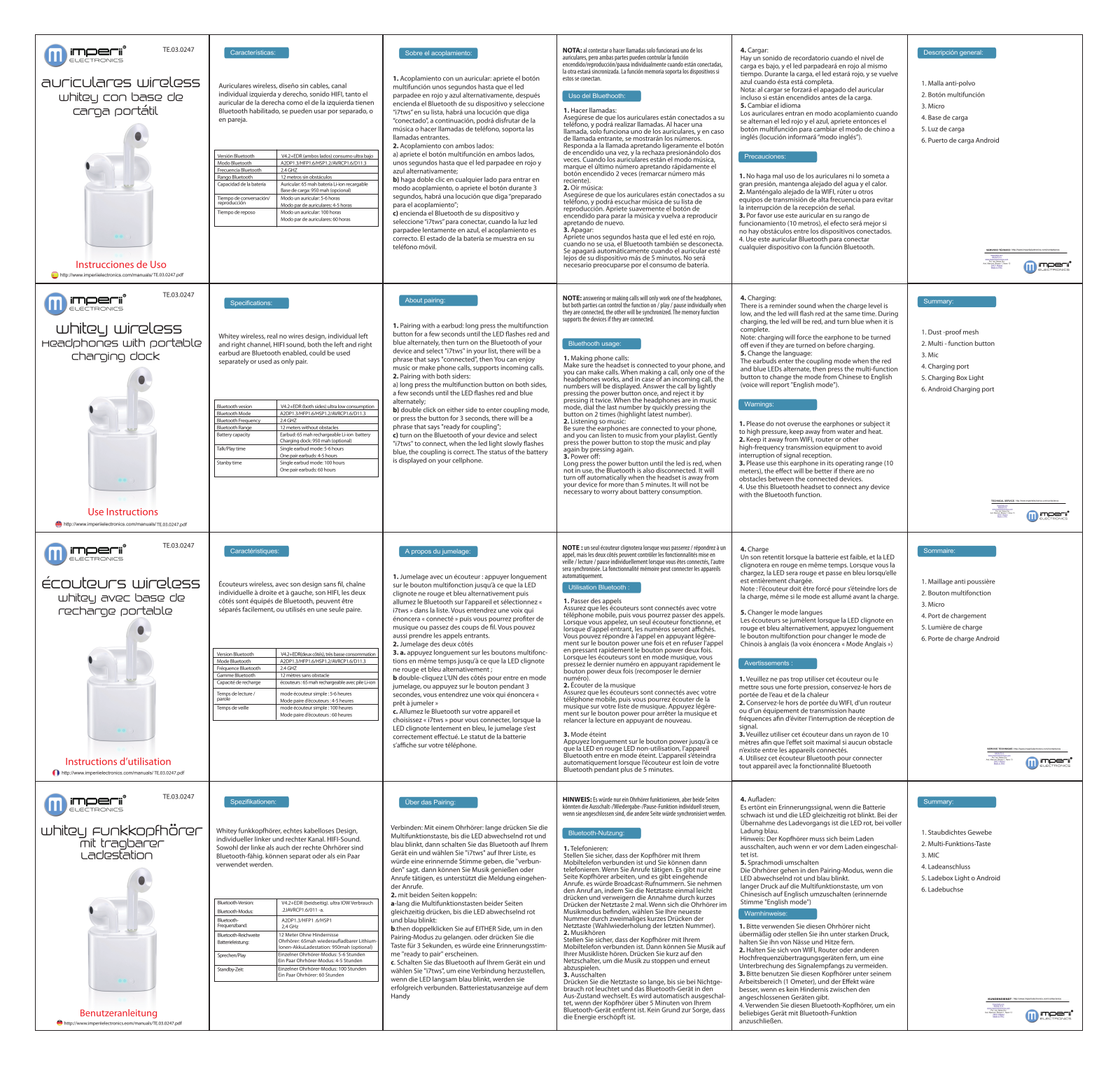 imperii electronics Auriculares wireless Instruction Manual