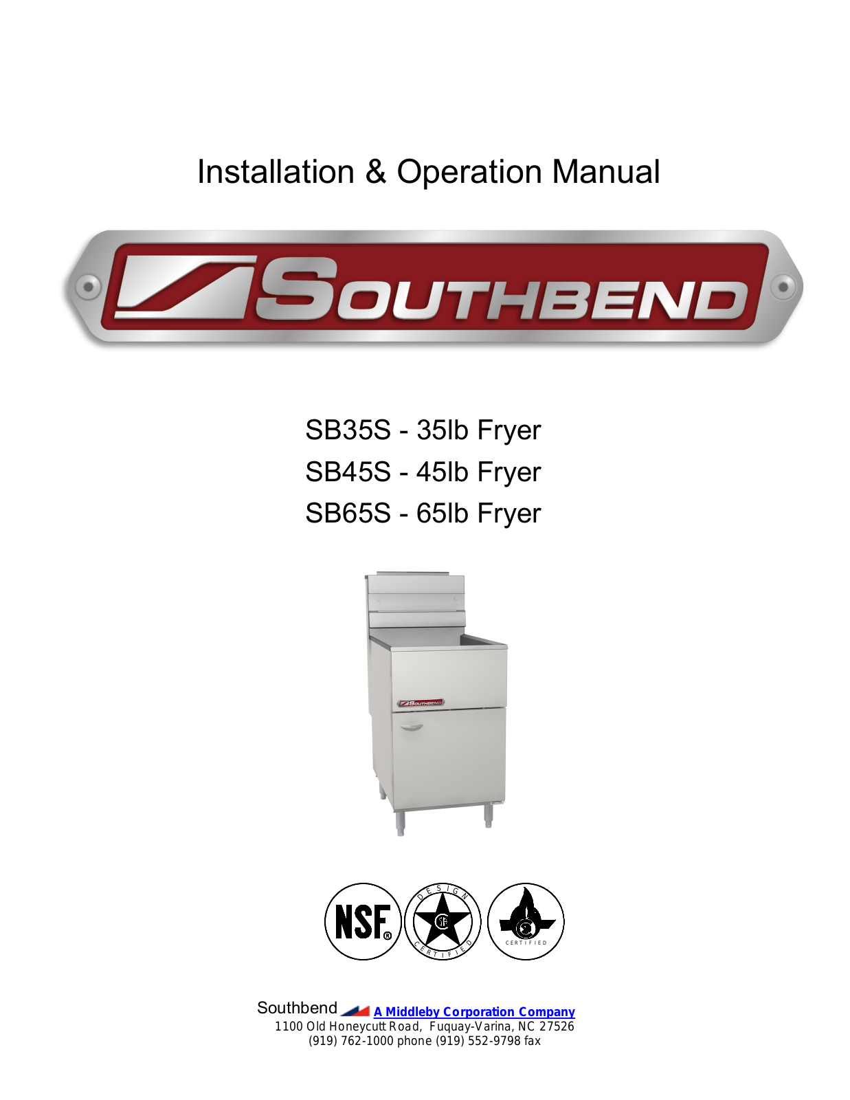 Southbend SB35S Installation Manual