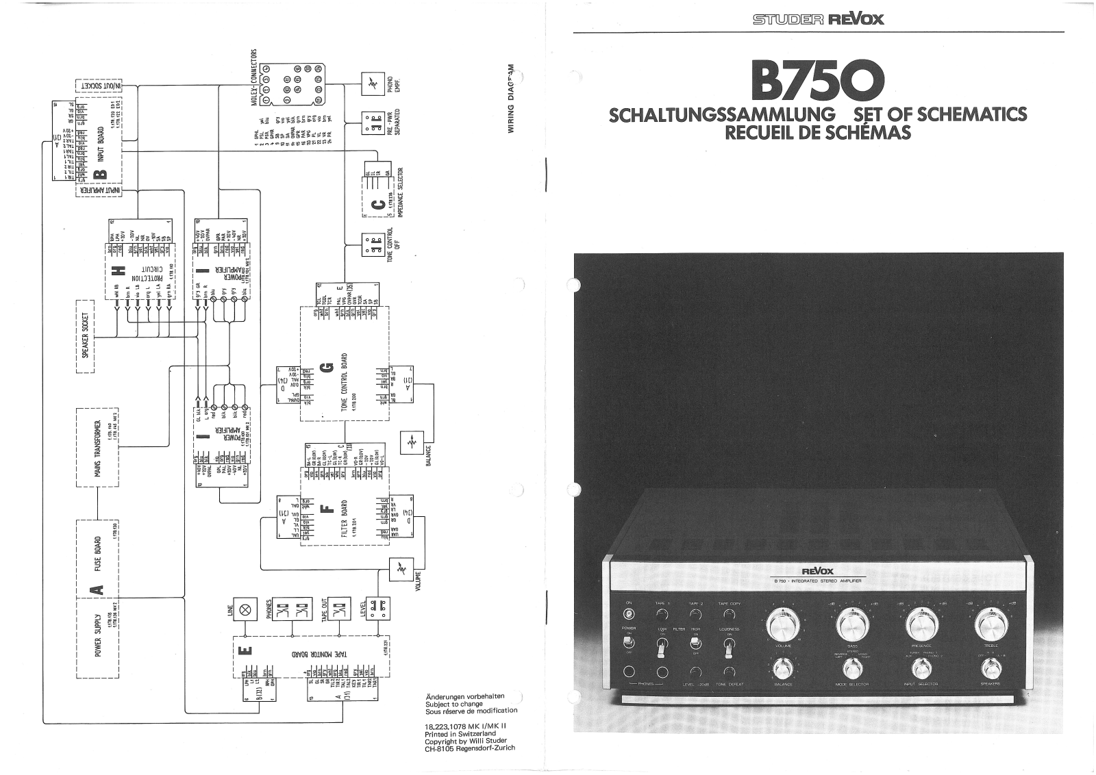 Revox B-750 Schematic