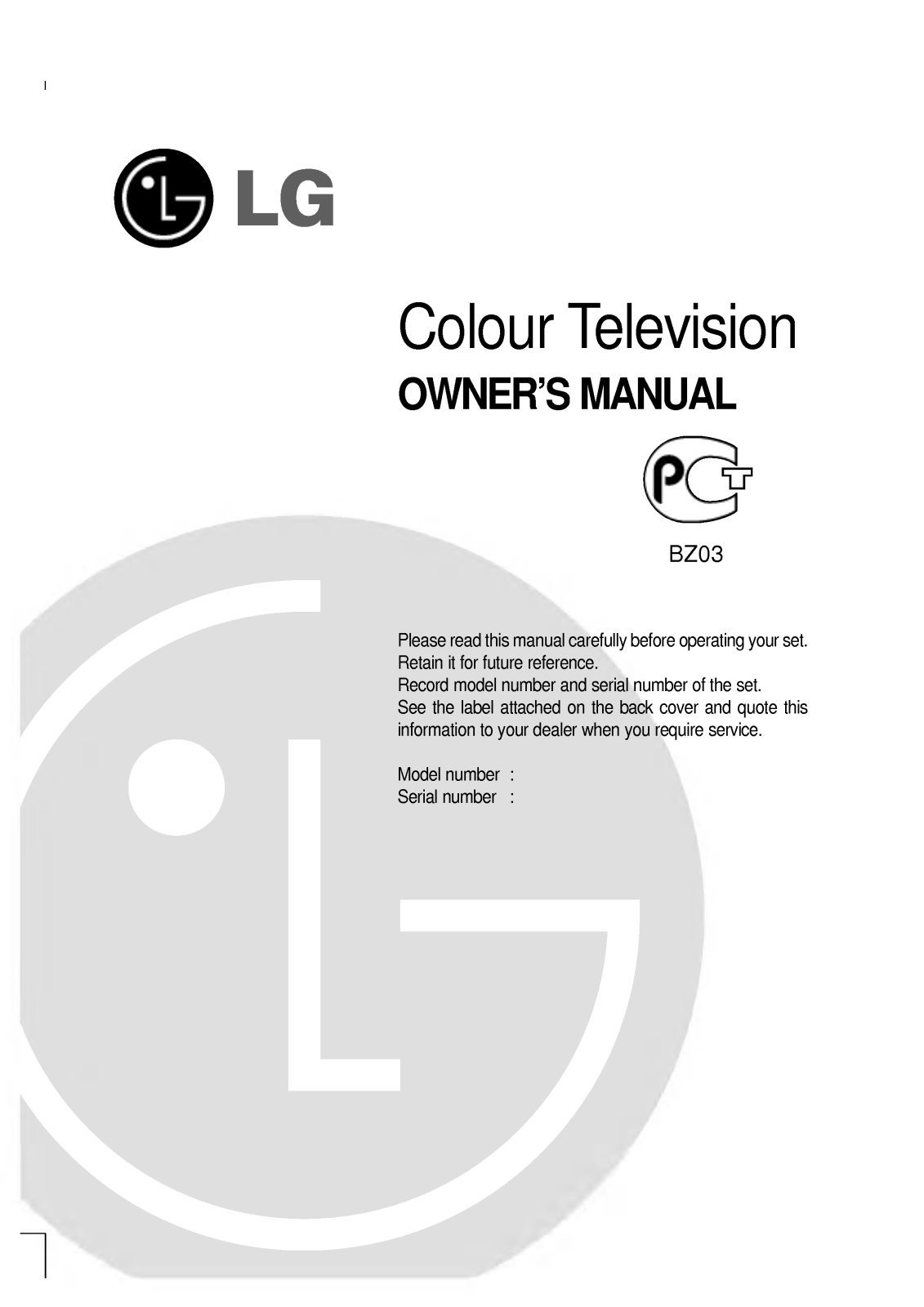 LG CT-29Q46ET User Manual