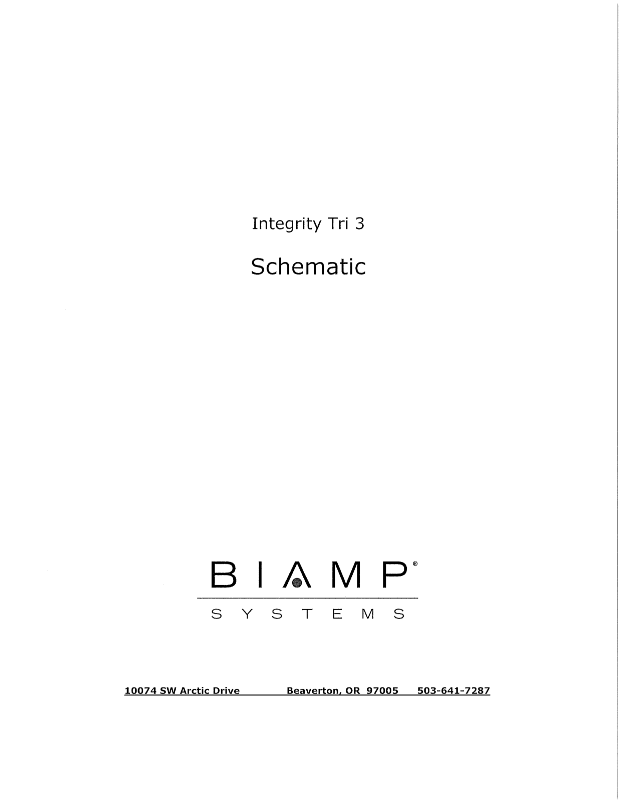 Biamp INTEGRITY TRI 3 User Manual