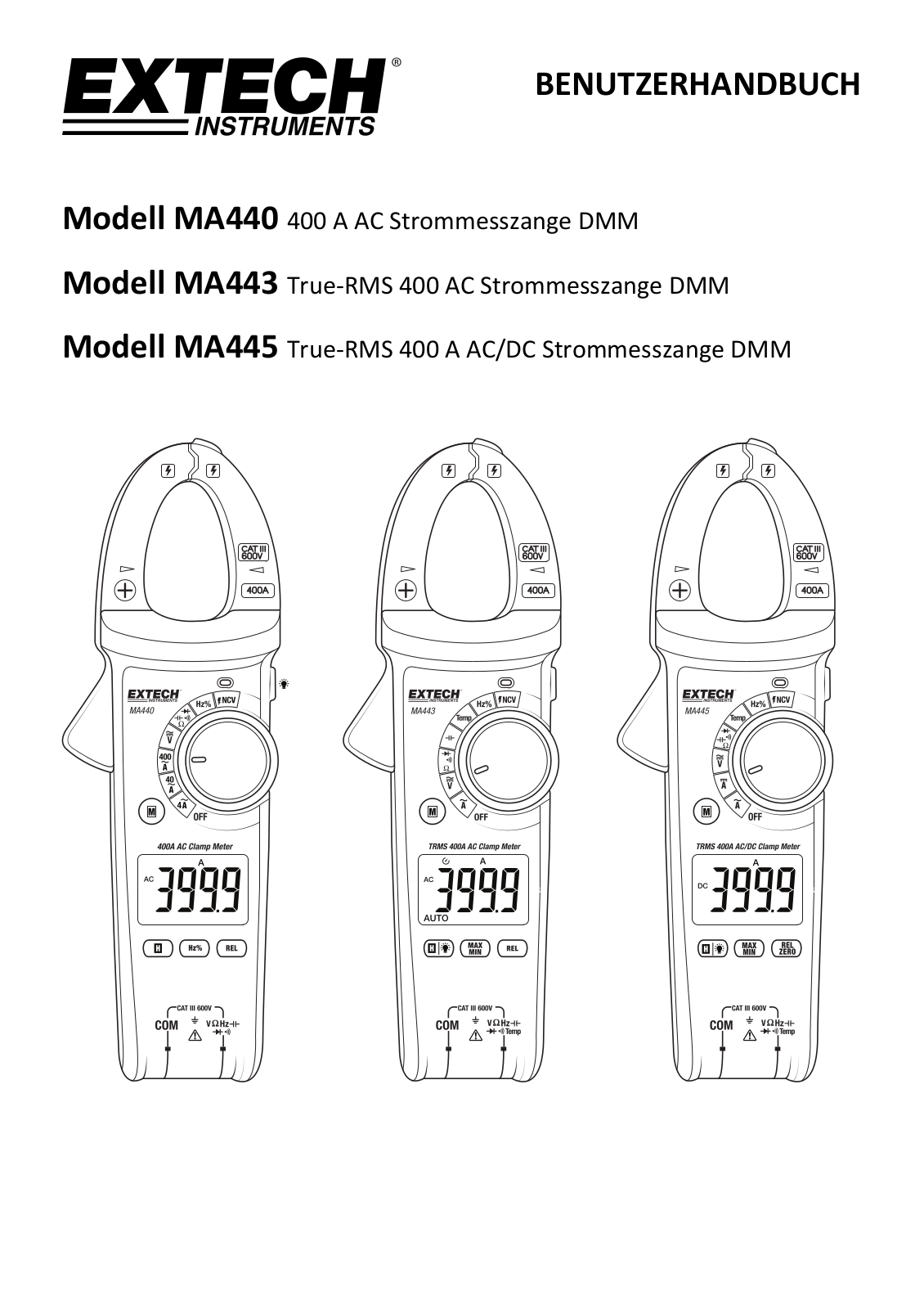 Extech MA440, MA445, MA443 User guide