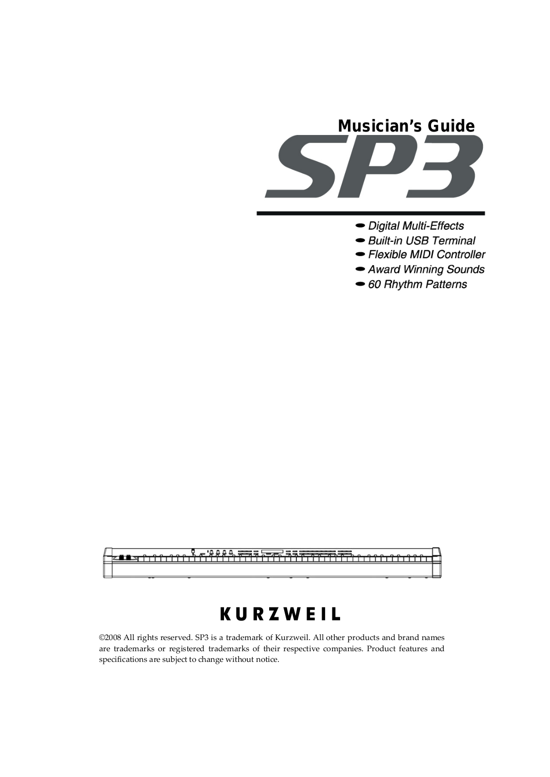 Kurzweil Music Systems SP3X User Manual