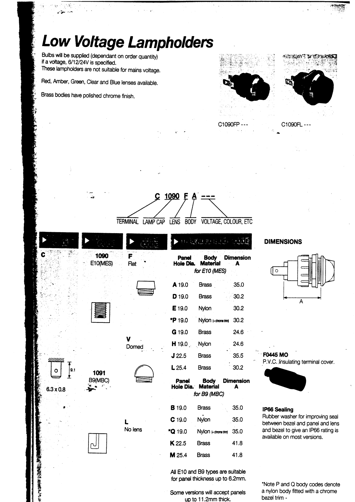 ARCOLECTRIC C1090FP, C1090FL User Manual