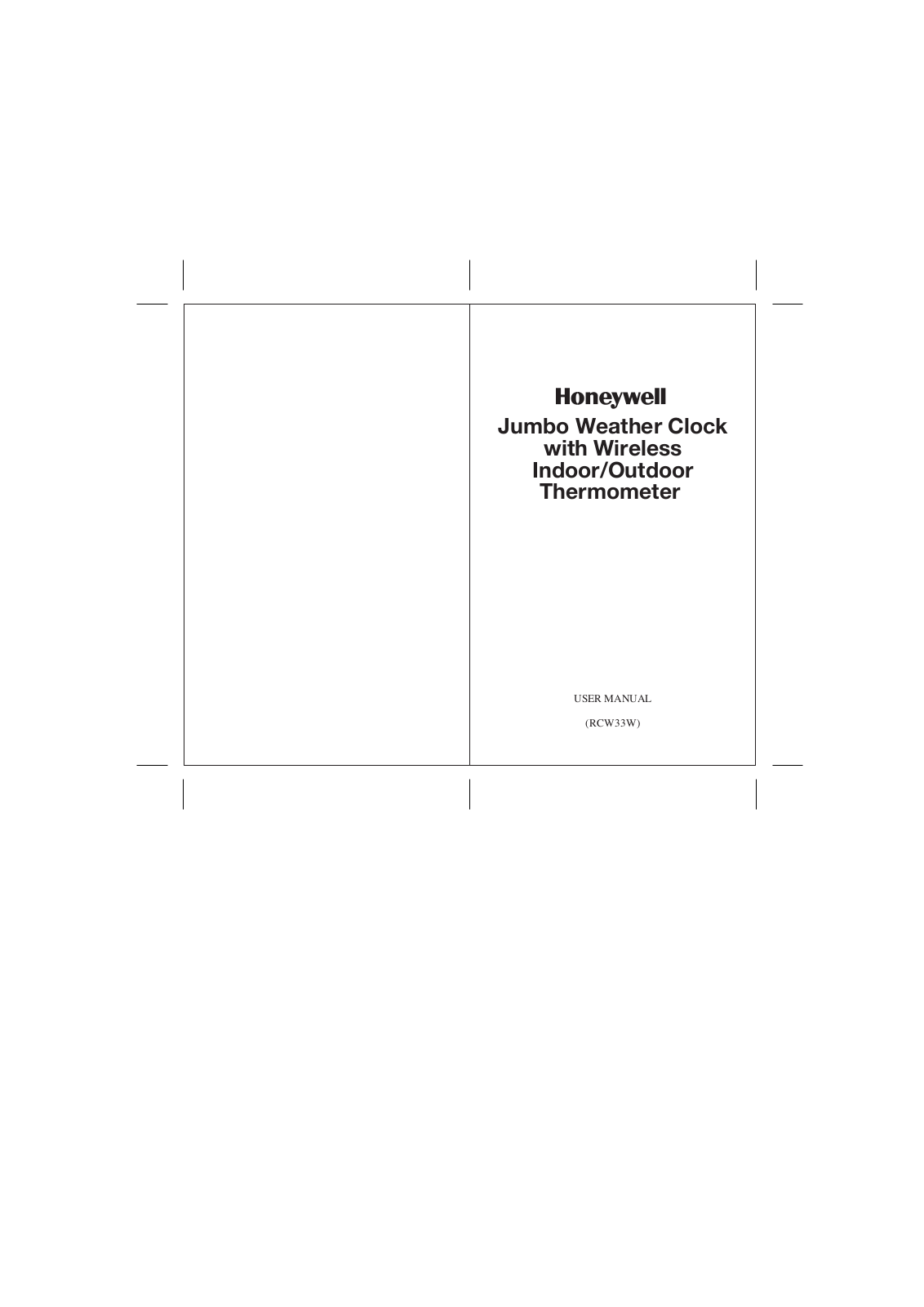 Honeywell RCW33W User Manual