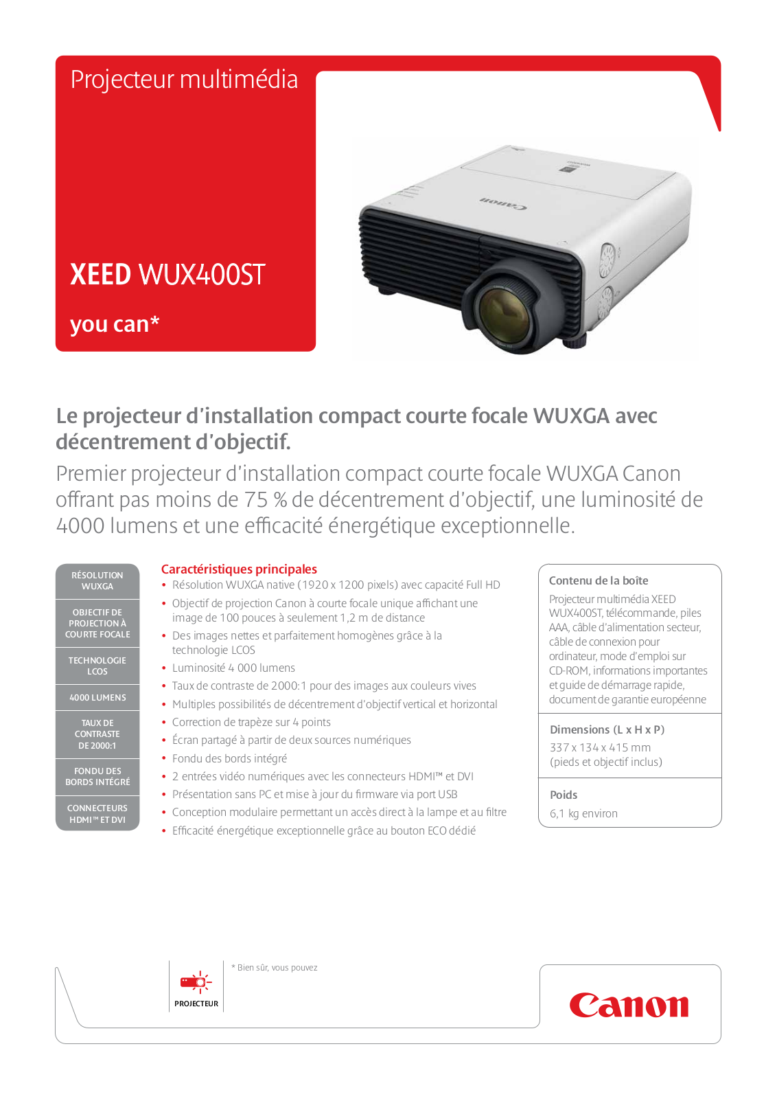 CANON XEED WUX400ST User Manual