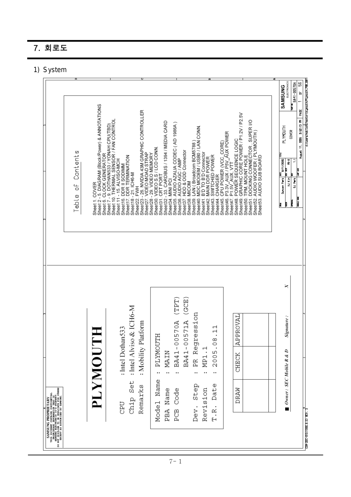 SAMSUNG NT-M70W200 System Schematic Diagram