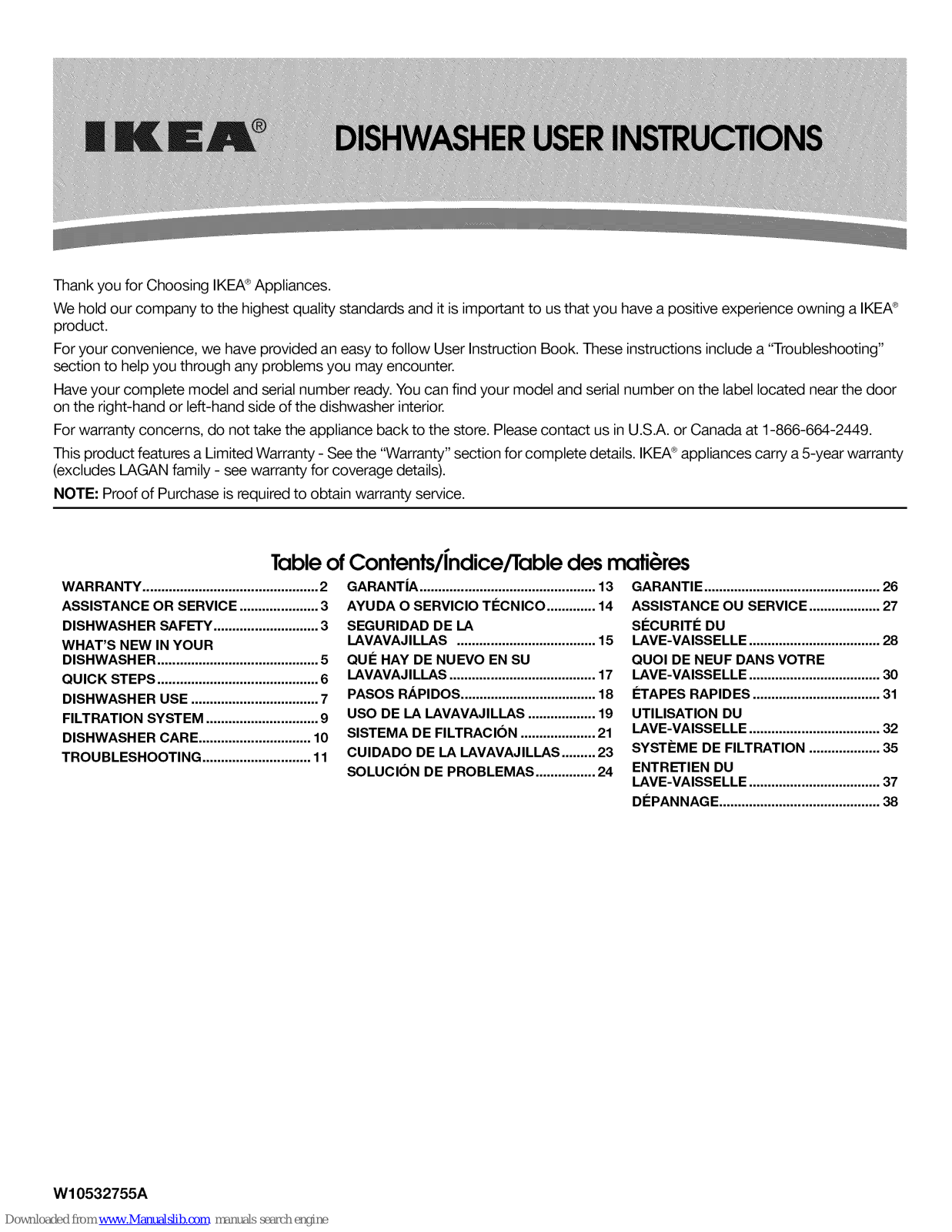 IKEA W10532755A User Instructions - ManualMachine.com