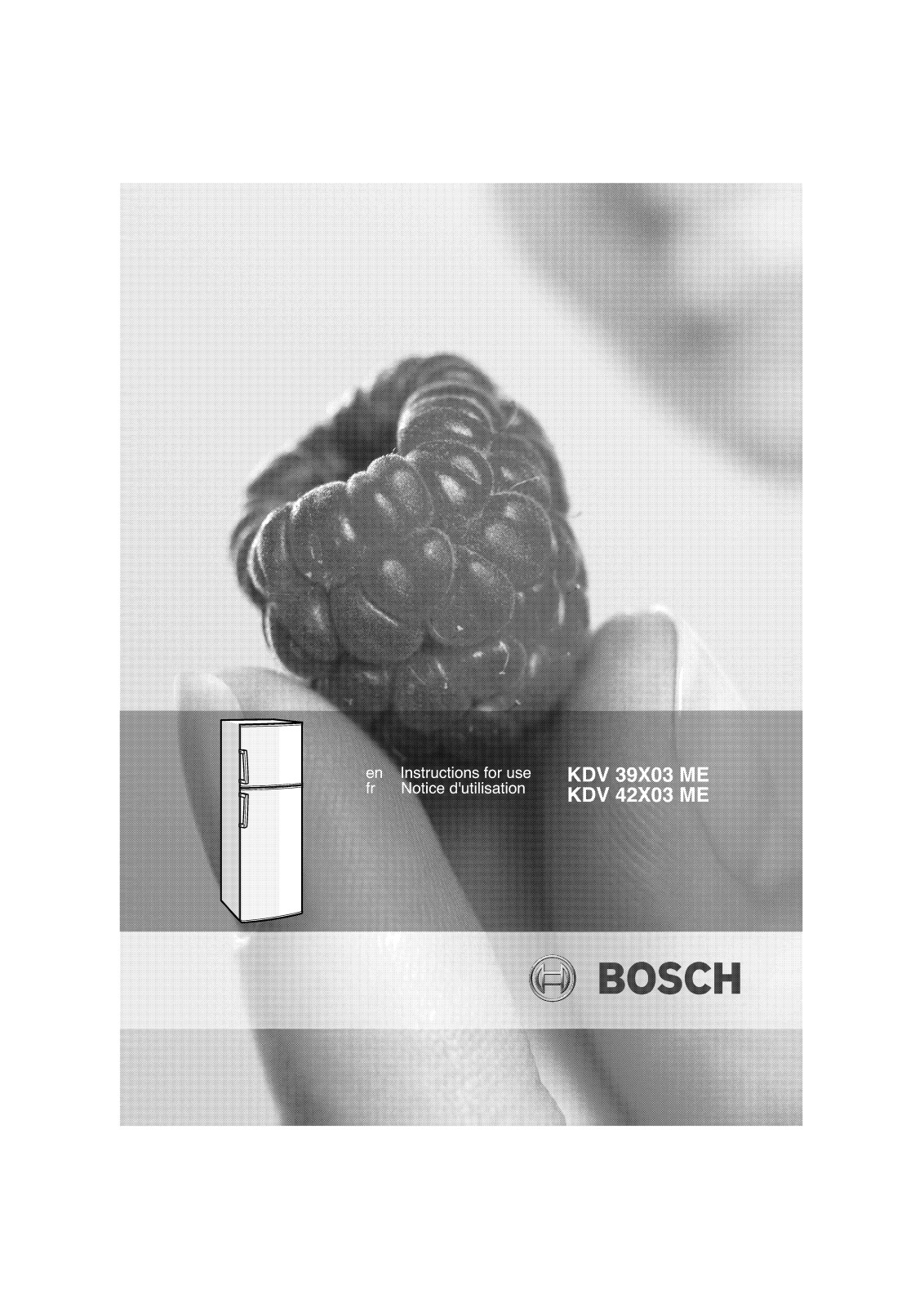 Bosch KDV39X03ME, KDV42X03ME Manual