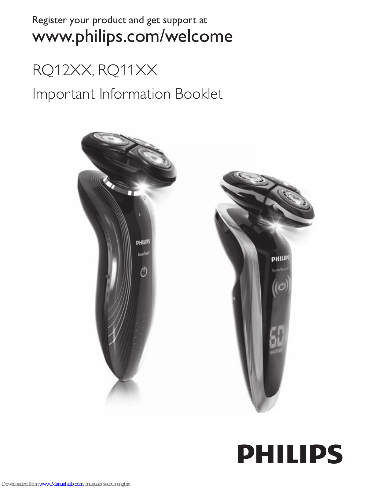 Philips RQ12XX, RQ11XX Important Information Booklet